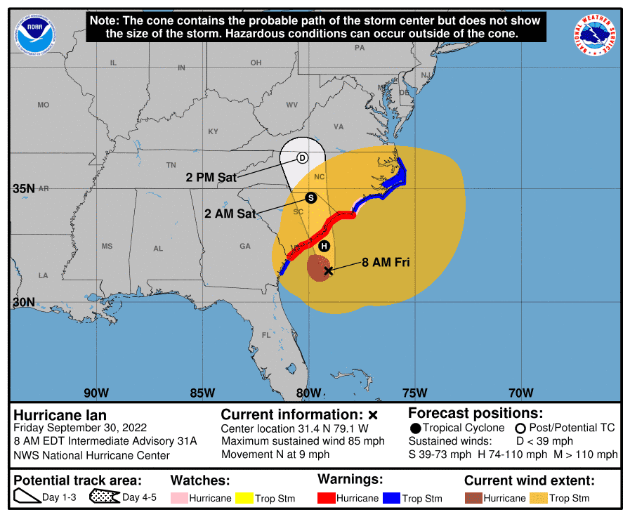 Hurricane Ian forecast