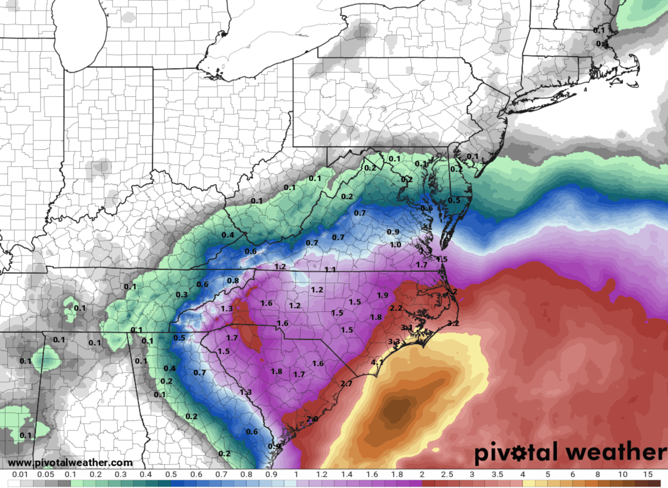 168-hour rainfall forecast