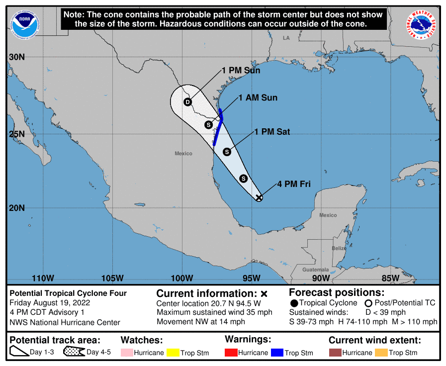 PTC4 forecast track