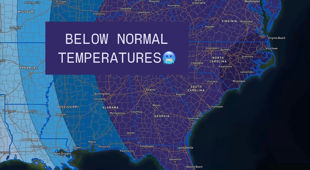 6-10-day temperature outlook Southeast