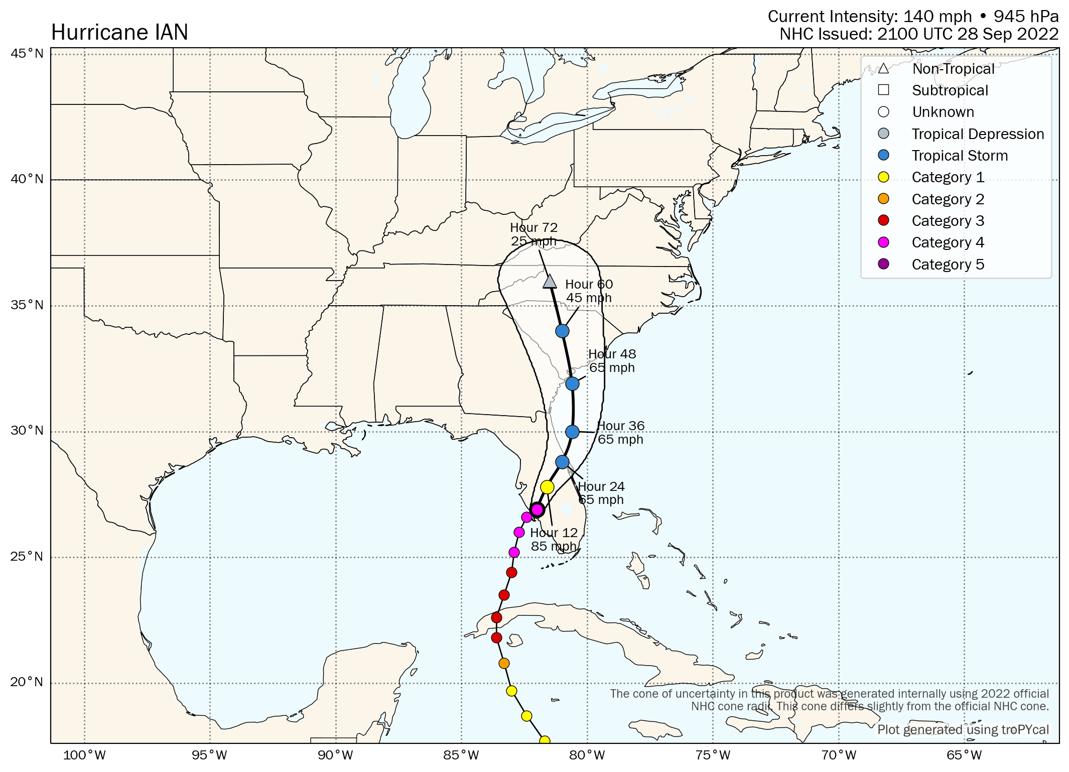 Latest Ian Forecast from the National Hurricane Center – Wednesday evening