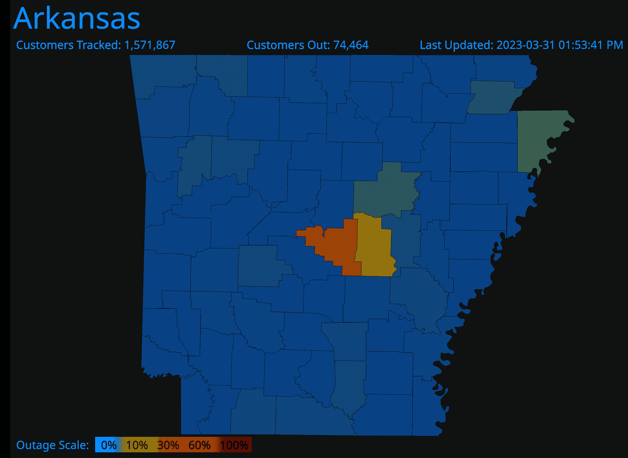 Current power outages