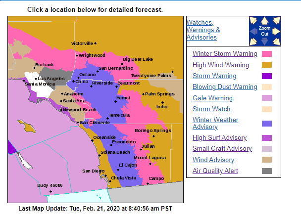 Current weather alerts