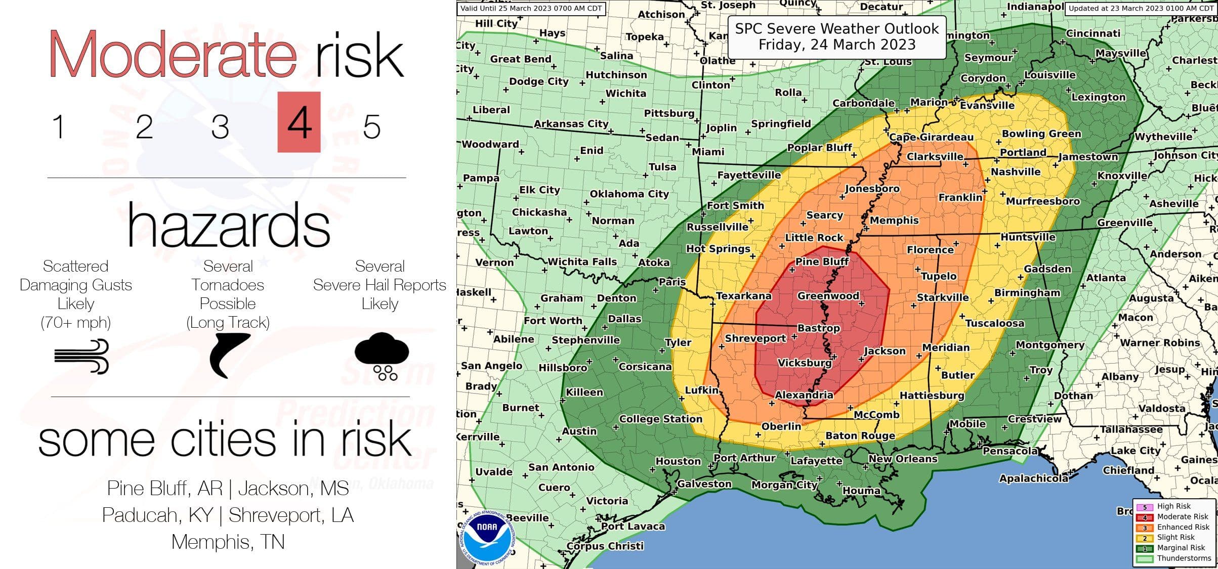 Friday's severe thunderstorm risk (SPC)