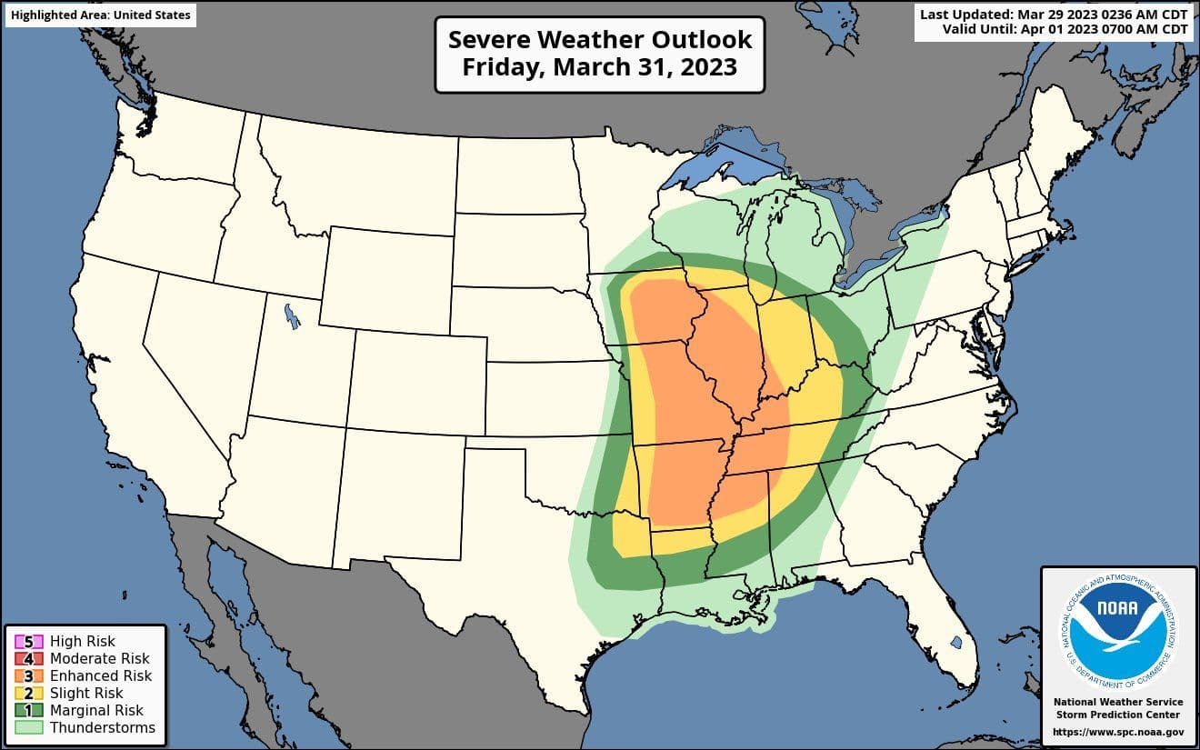 Friday severe risk