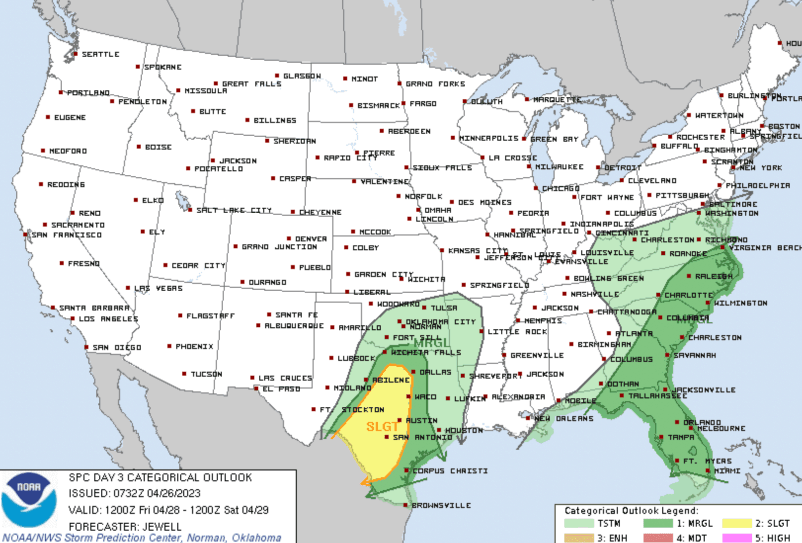 Friday severe risk