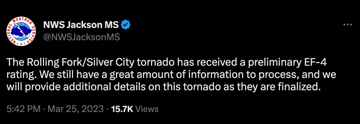 Jackson, MS NWS tweet