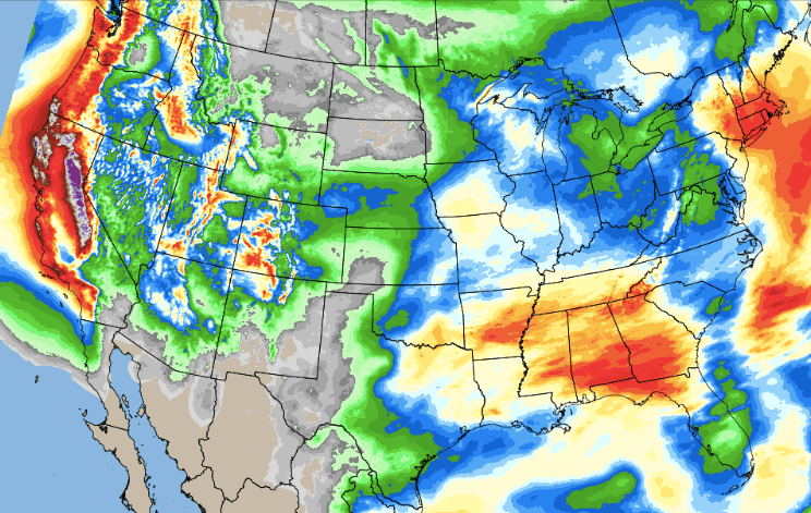 Lower-48 precip forecast