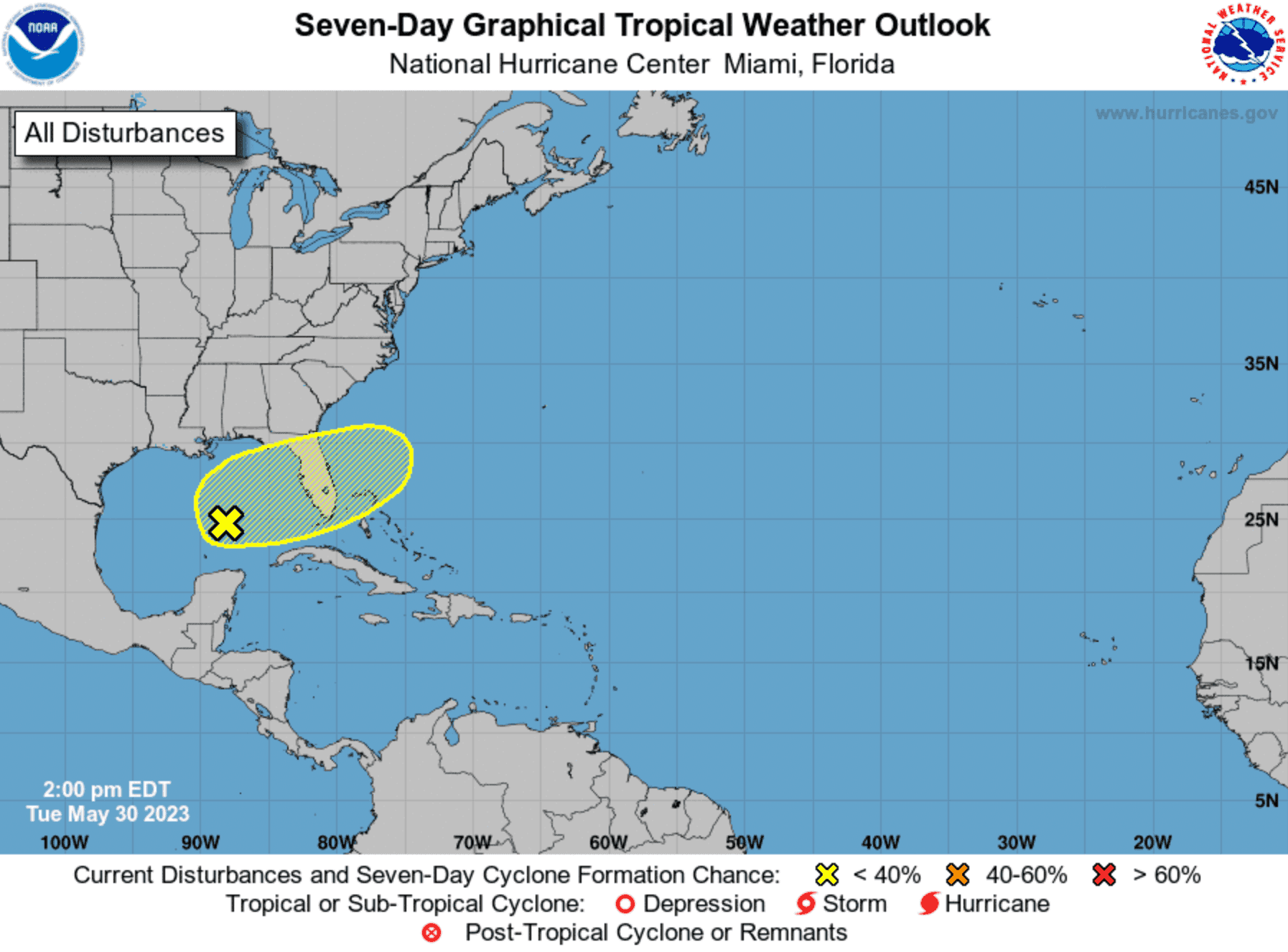  National Hurricane Center 7-Day Forecast