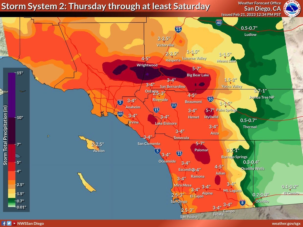 Rainfall forecast through this weekend