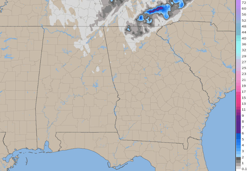 Snow accumulation forecast