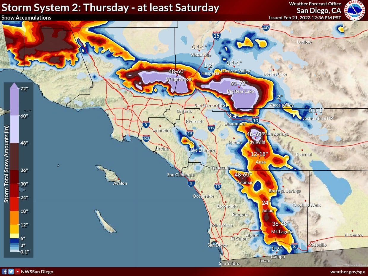 Snow forecast through this weekend