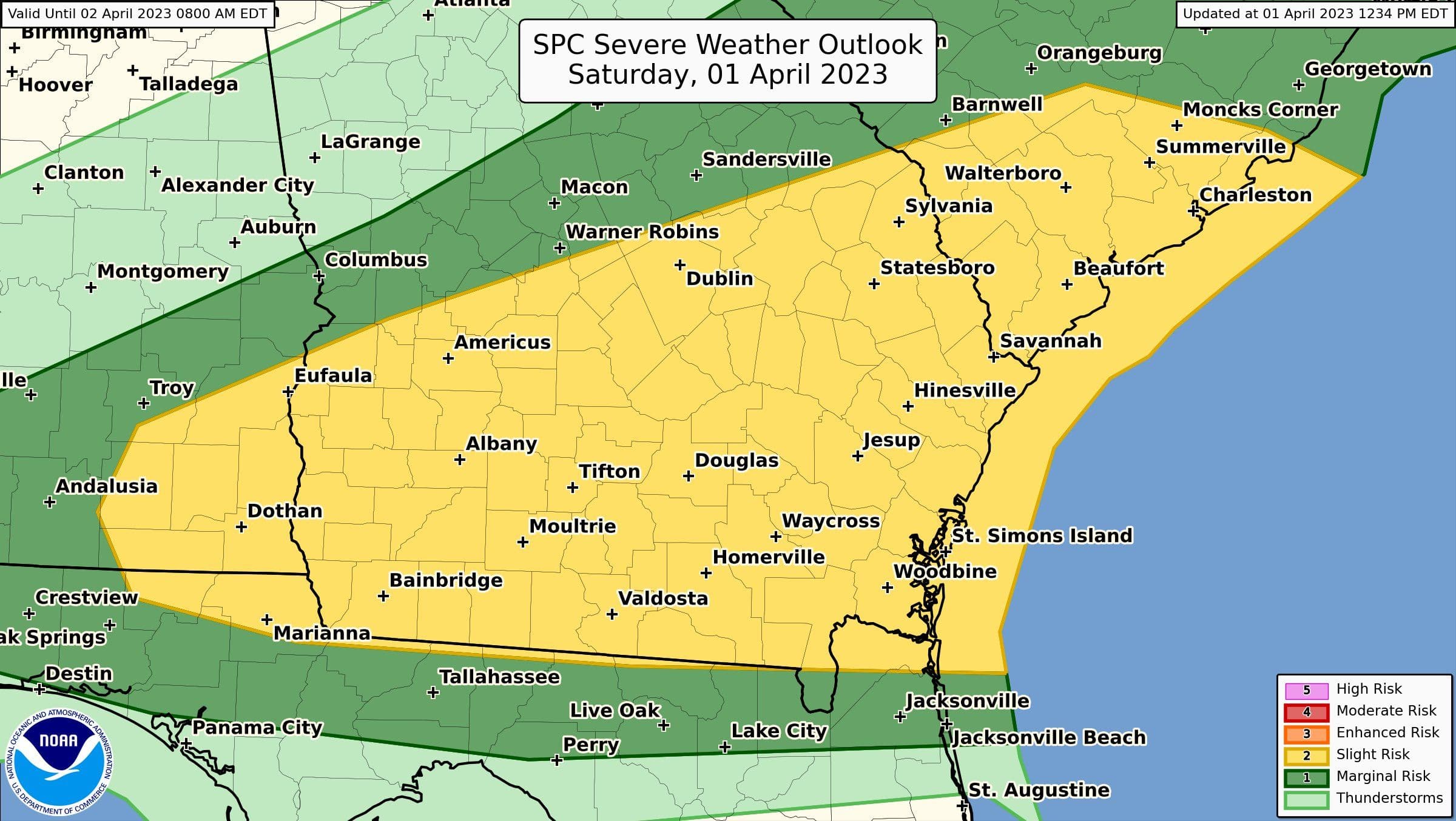 Southeast severe risk Saturday