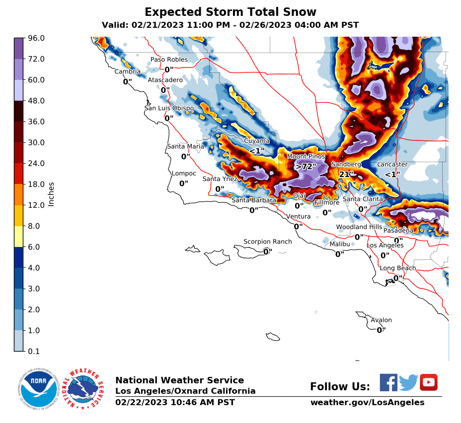 Southern California snow forecast