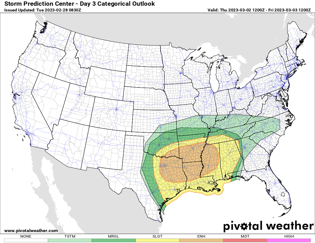 Thursday's thunderstorm outlook