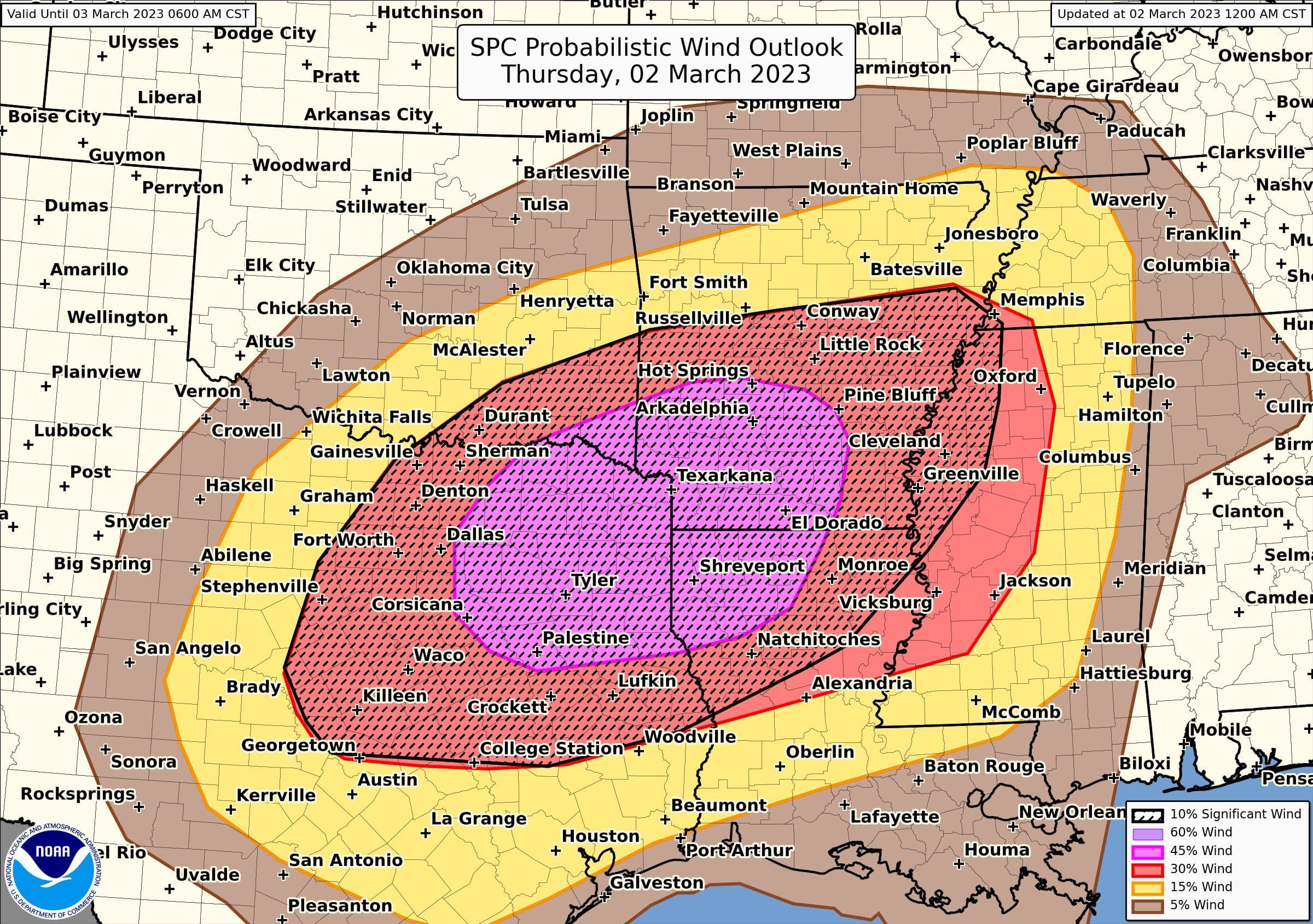 Today's wind outlook