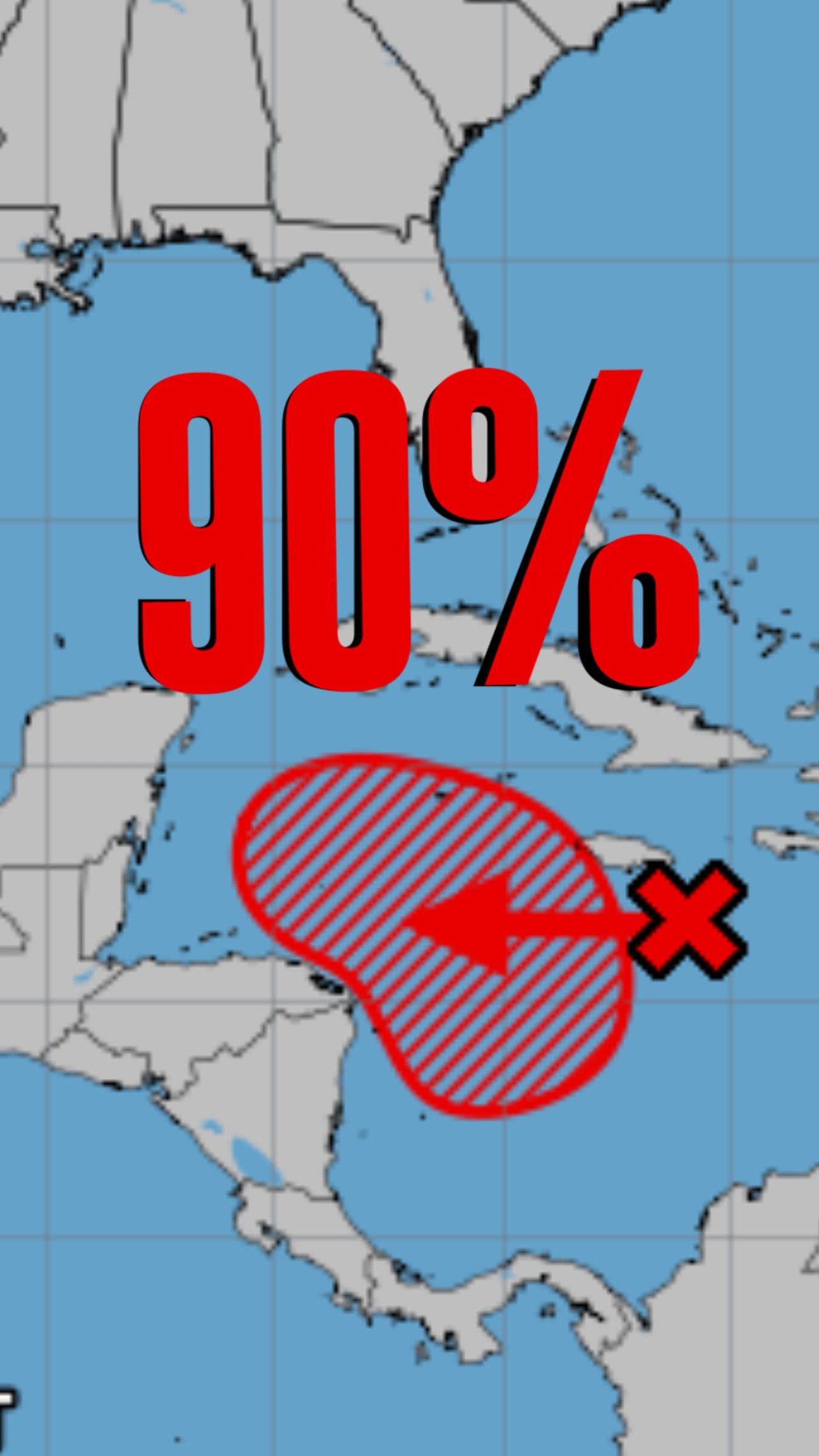 Tropical disturbance in the Caribbean