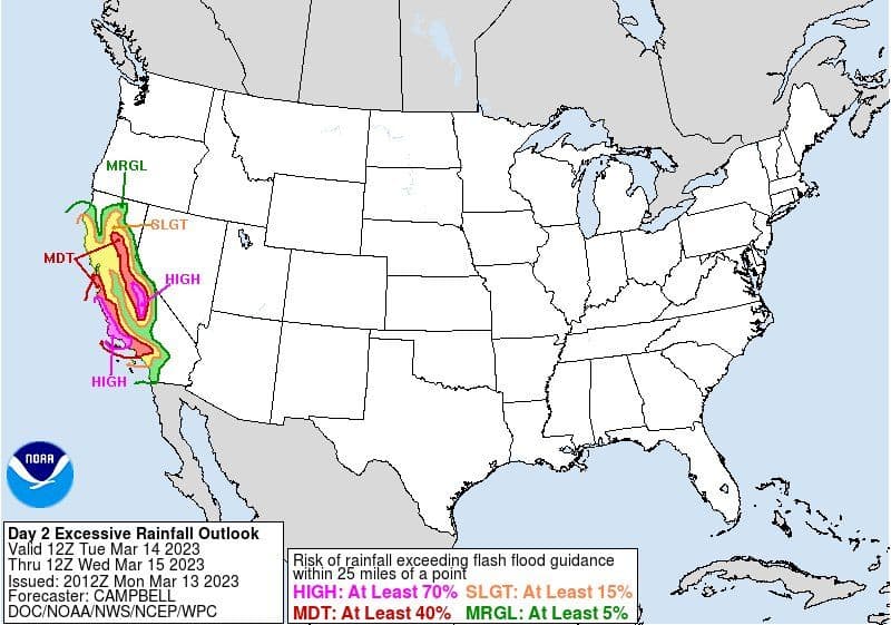 Tuesday flood risk