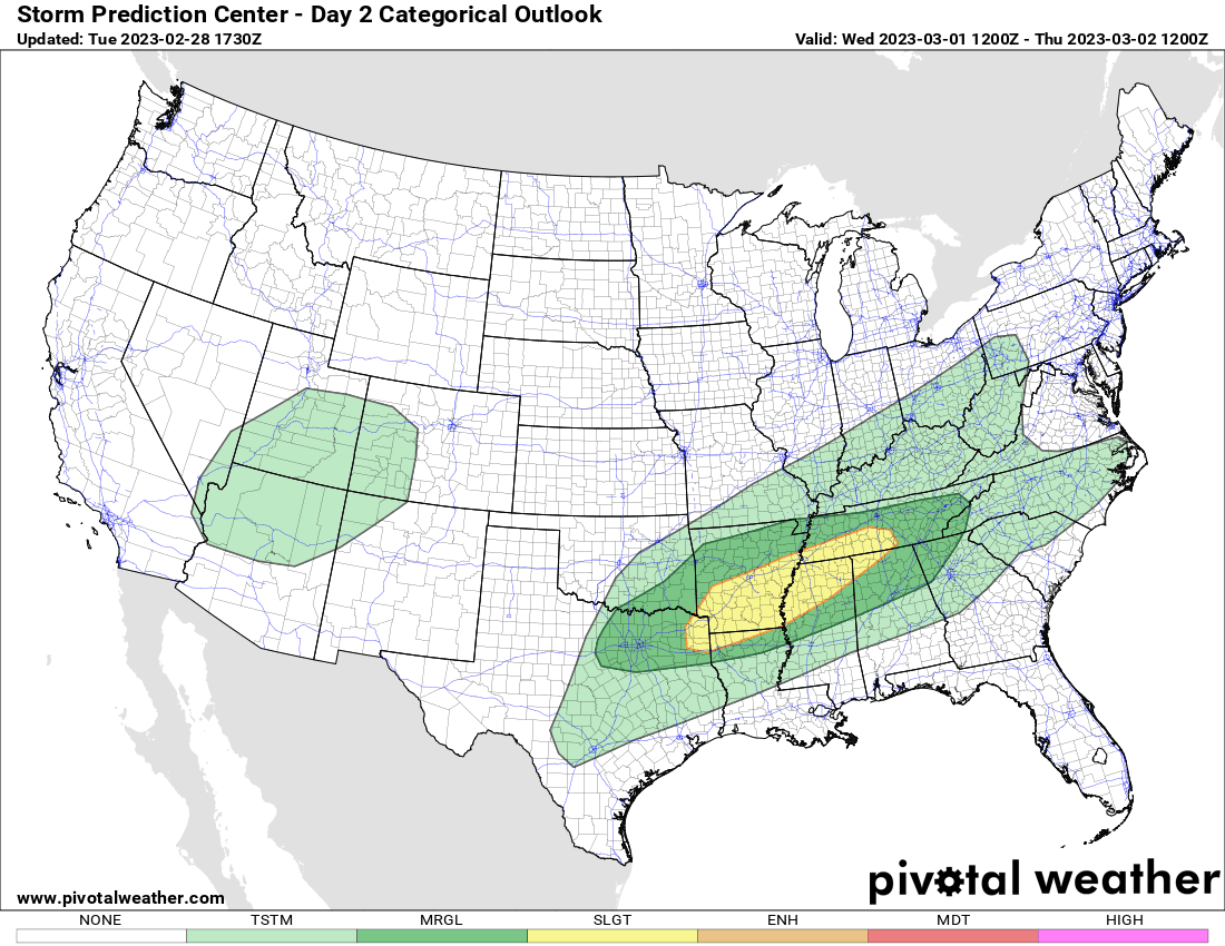 Wednesday's thunderstorm outlook