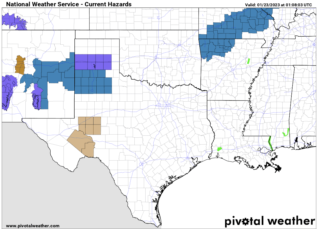Winter Weather Alerts for Tuesday