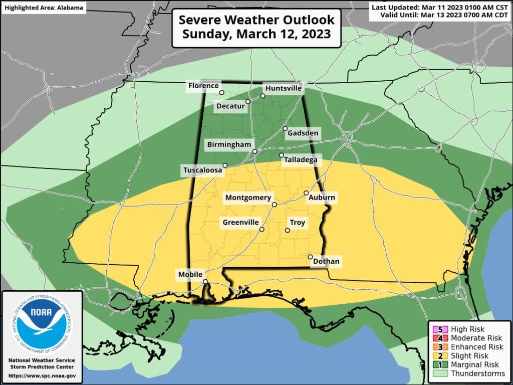 Sunday afternoon/evening severe risk