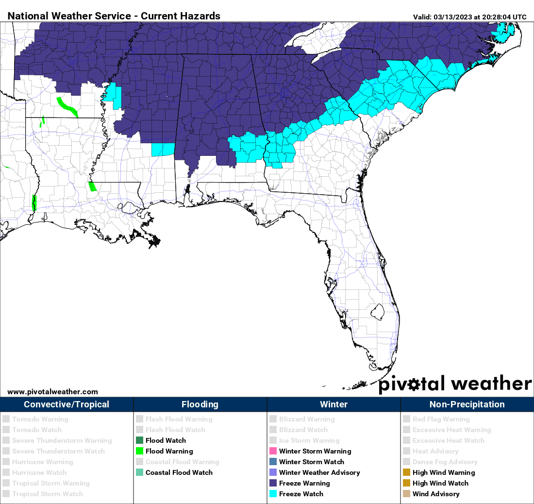 Current frost/freeze alerts