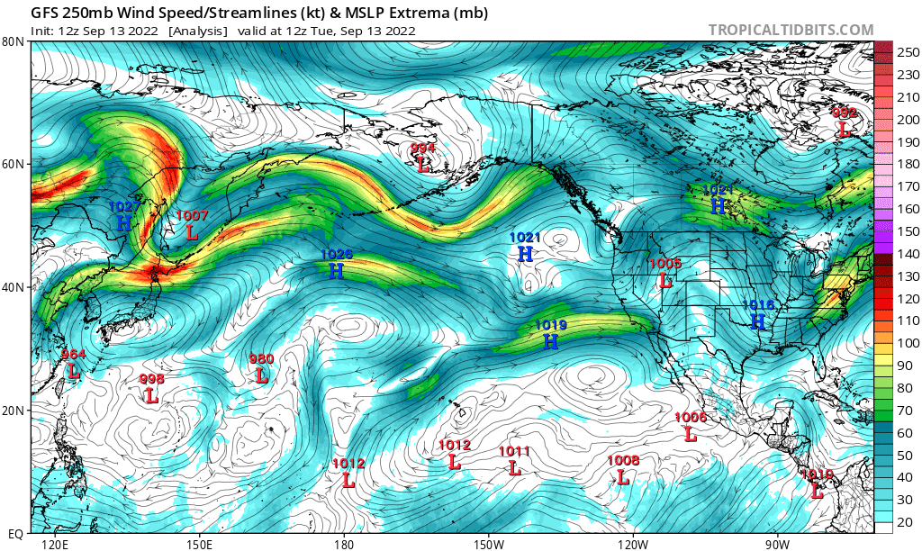 Jet stream analysis for this past Tuesday, Sept., 13, 2022