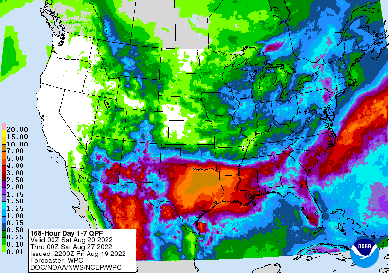 7-day WPC rain forecast