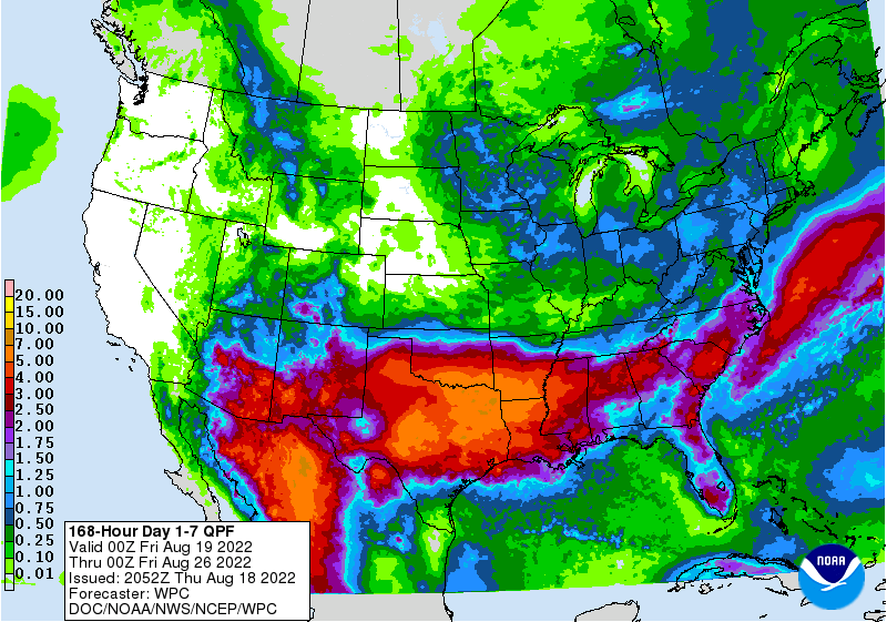 7-day WPC rain forecast