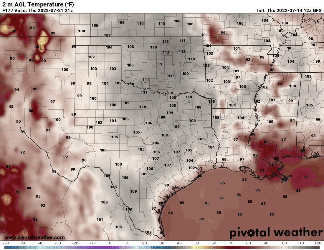 Thursday afternoon temperature forecast GFS