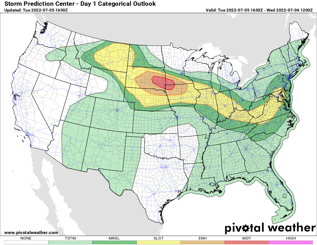 Today's severe weather risk – Jul 5, 2022