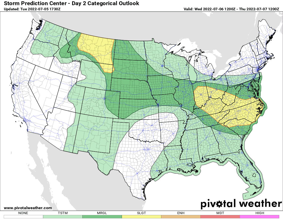 Tomorrow's severe weather risk – Jul 6, 2022