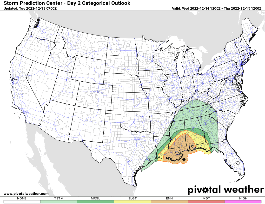 Wednesday's severe risk