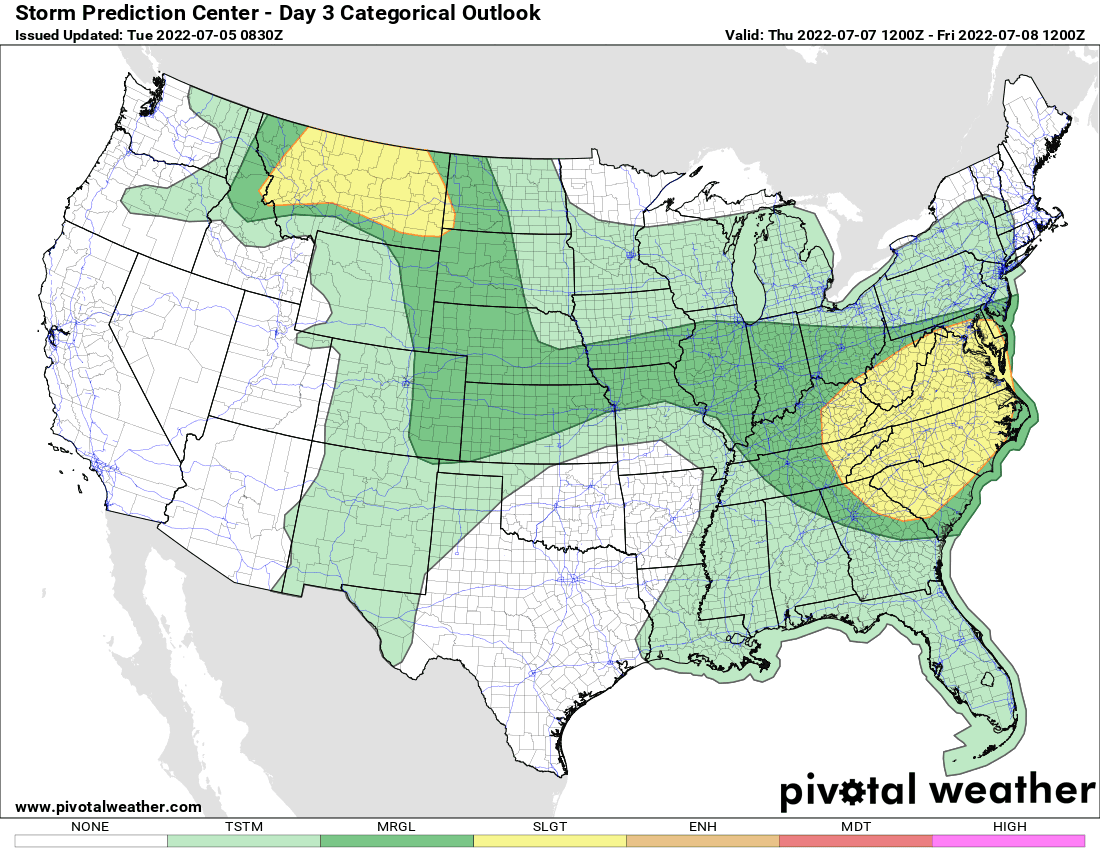 Thursday's severe weather risk – Jul 7, 2022