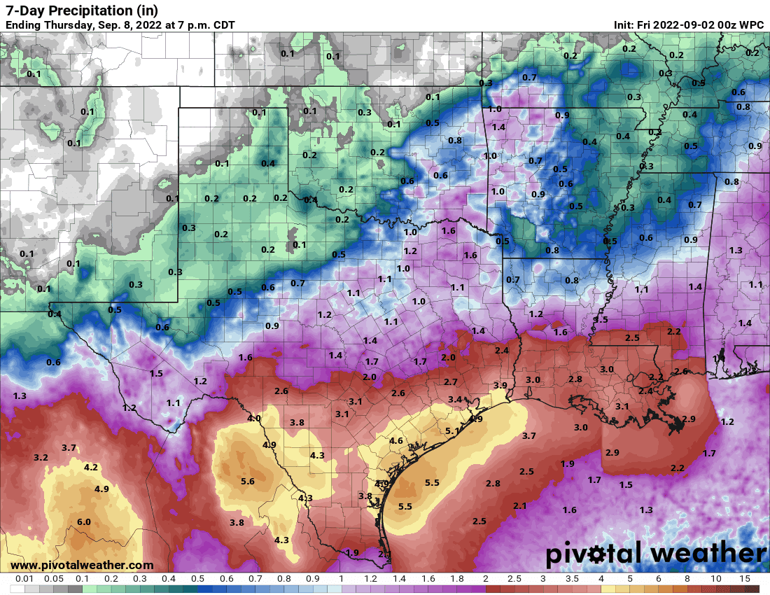 Gulf Coast rain forecast next 7-days