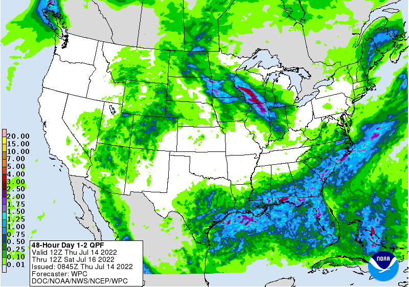 2-Day Rainfall Forecast: July 14-16, 2022