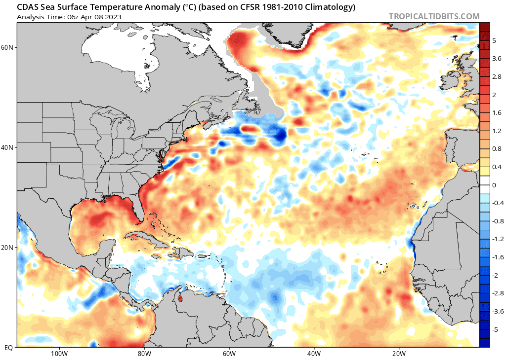 Current SST anomalies in the Gulf of Mexico