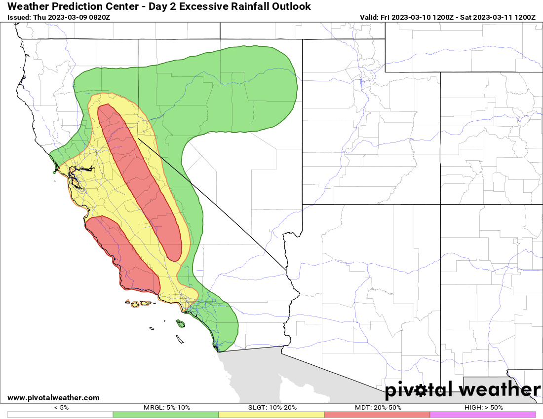 Friday's excessive rainfall outlook WPC