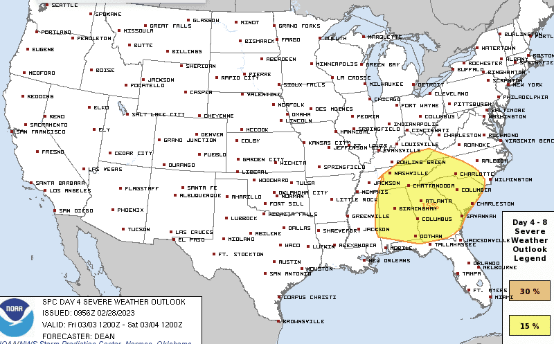 Friday's thunderstorm outlook