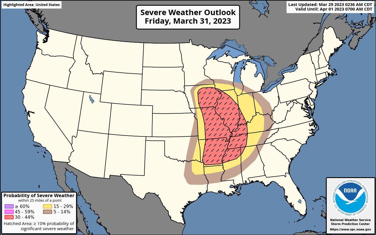 Friday severe weather probability
