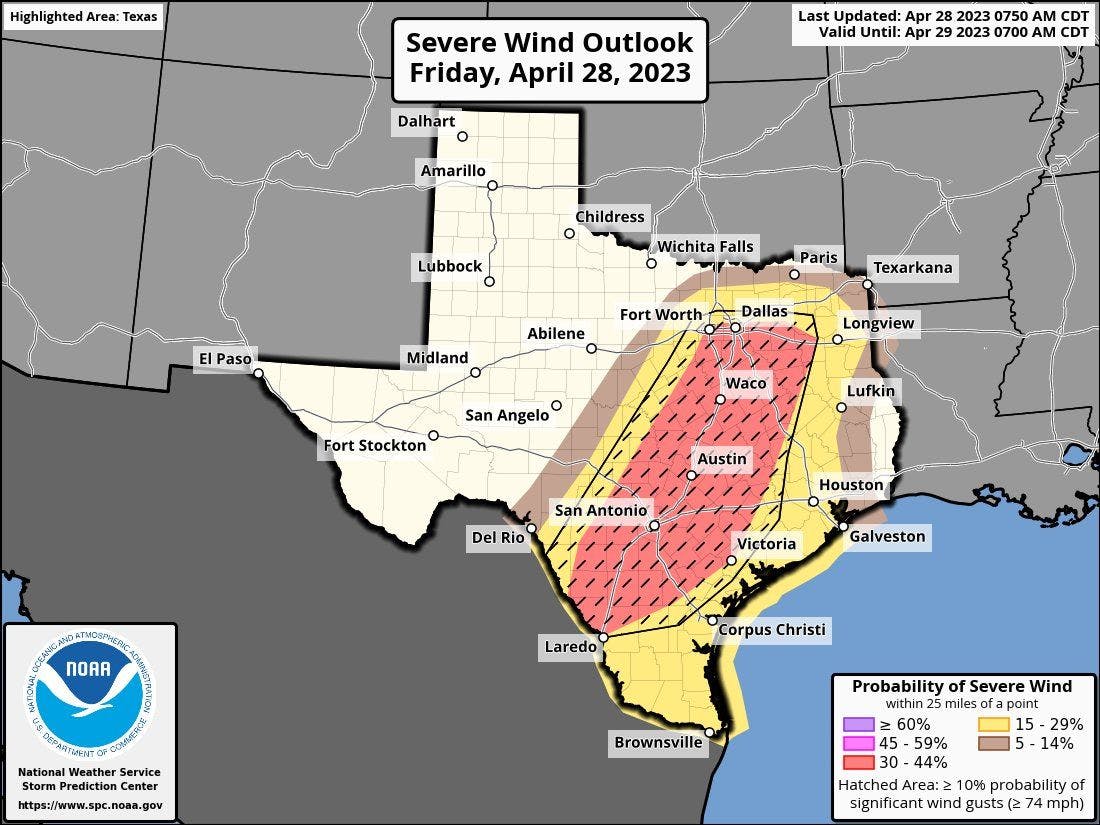  Today's wind risk
