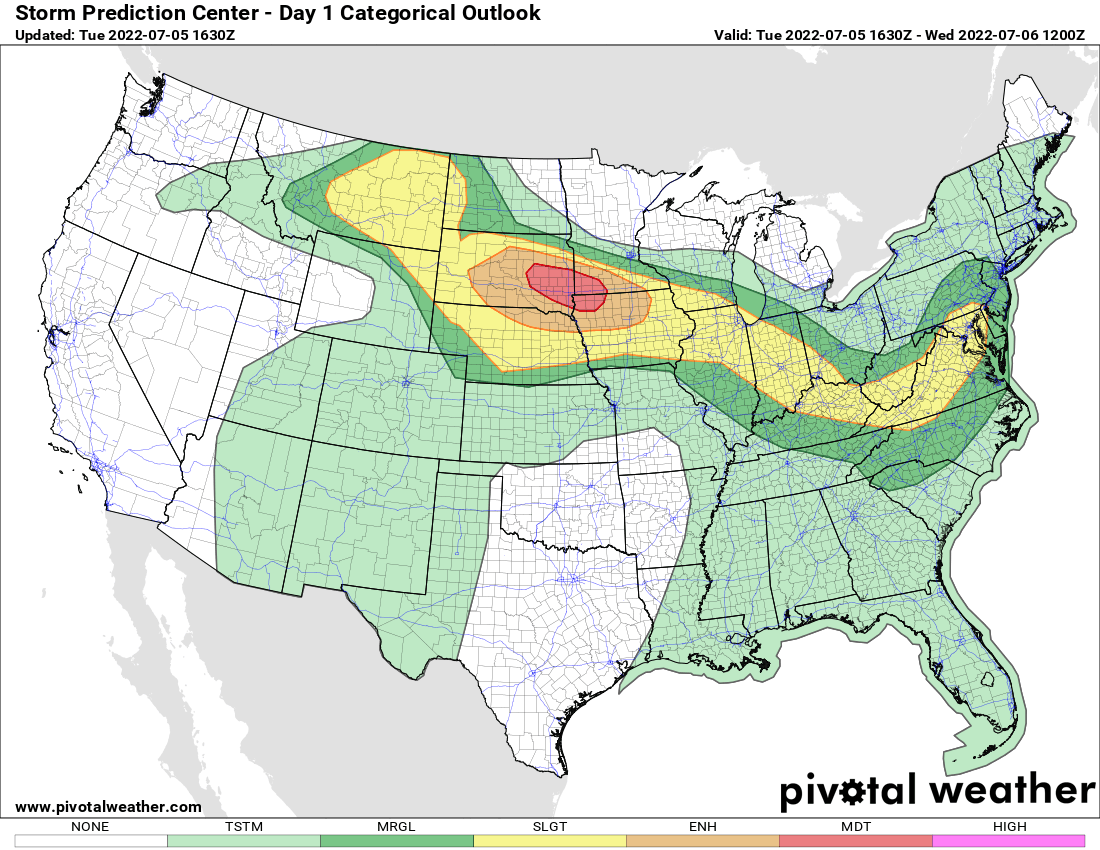 Today's severe weather risk – Jul 5, 2022