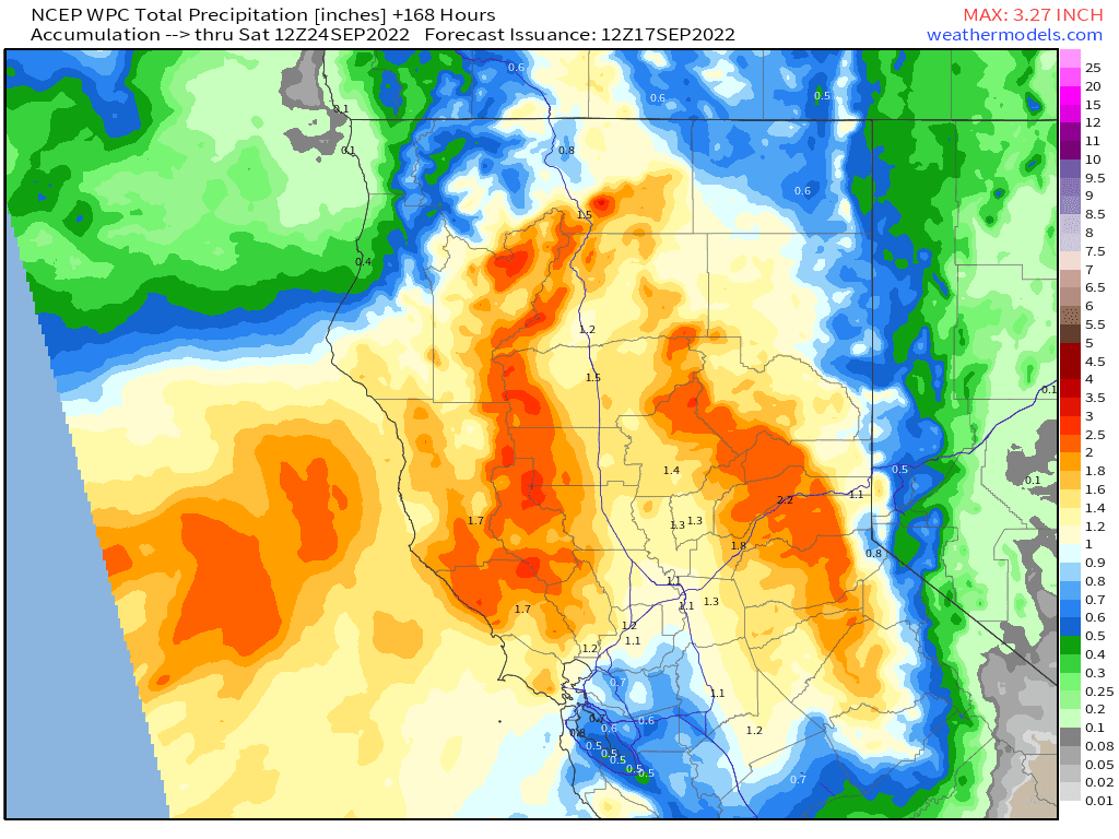 Precipitation forecast next 7 days Northern California